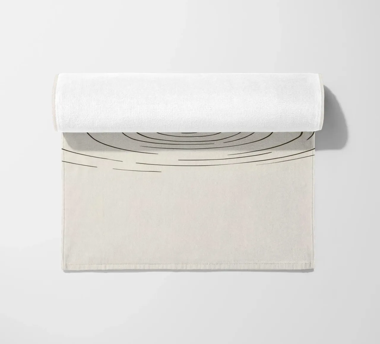 Ripples expanding in calm water created by a single drop beach towel by DesignDoodle