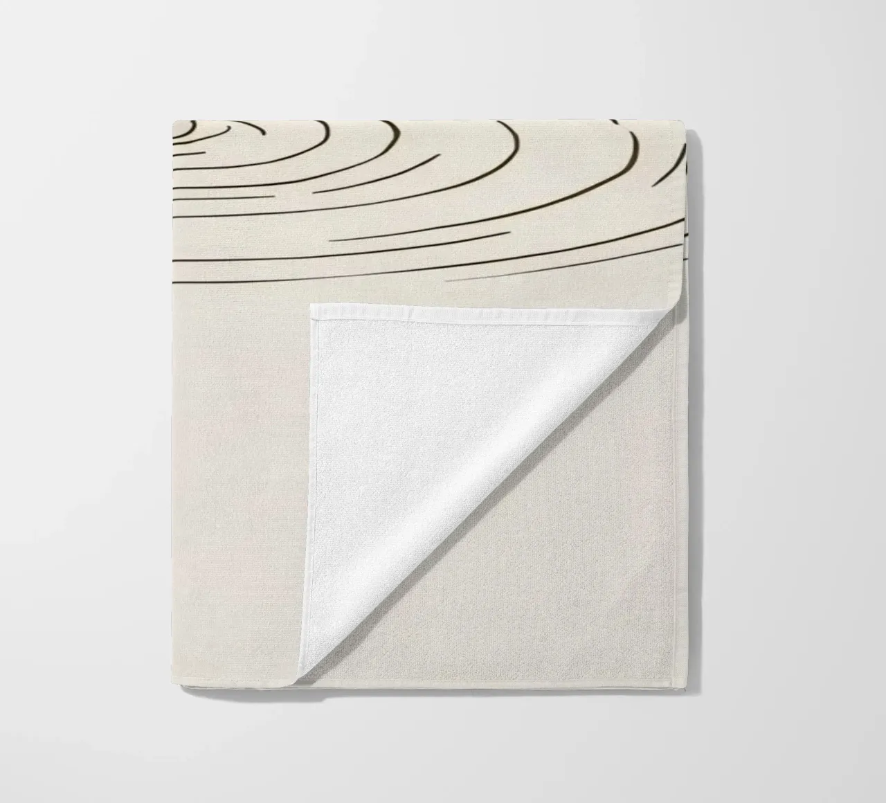 Ripples expanding in calm water created by a single drop beach towel by DesignDoodle