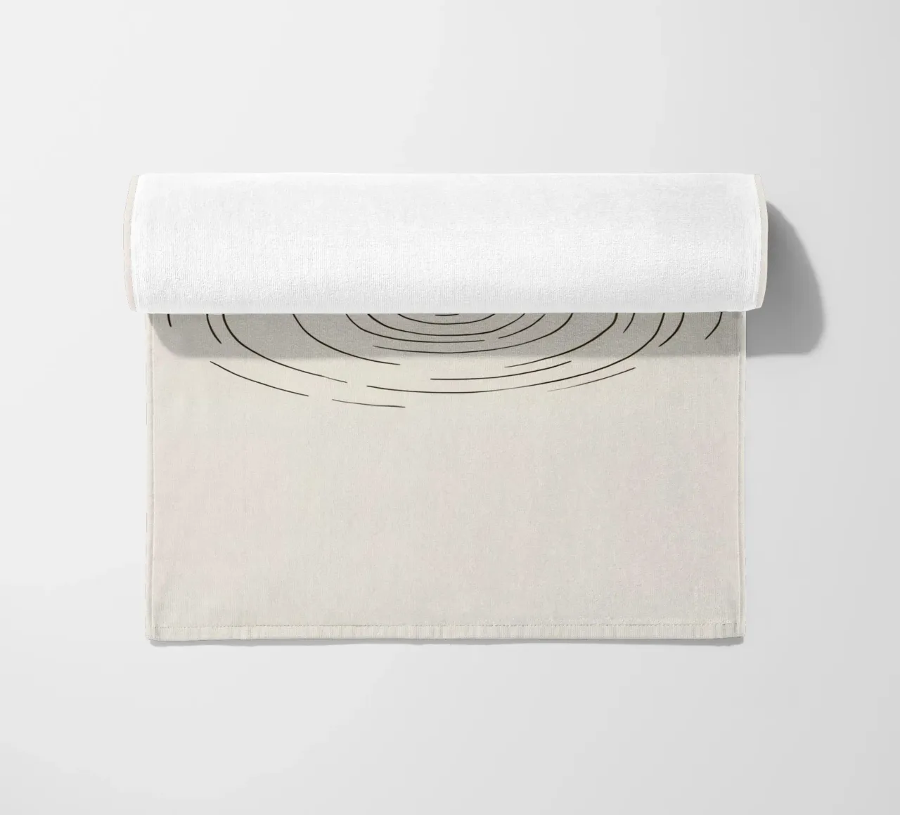 Ripples expanding in calm water created by a single drop beach towel by DesignDoodle