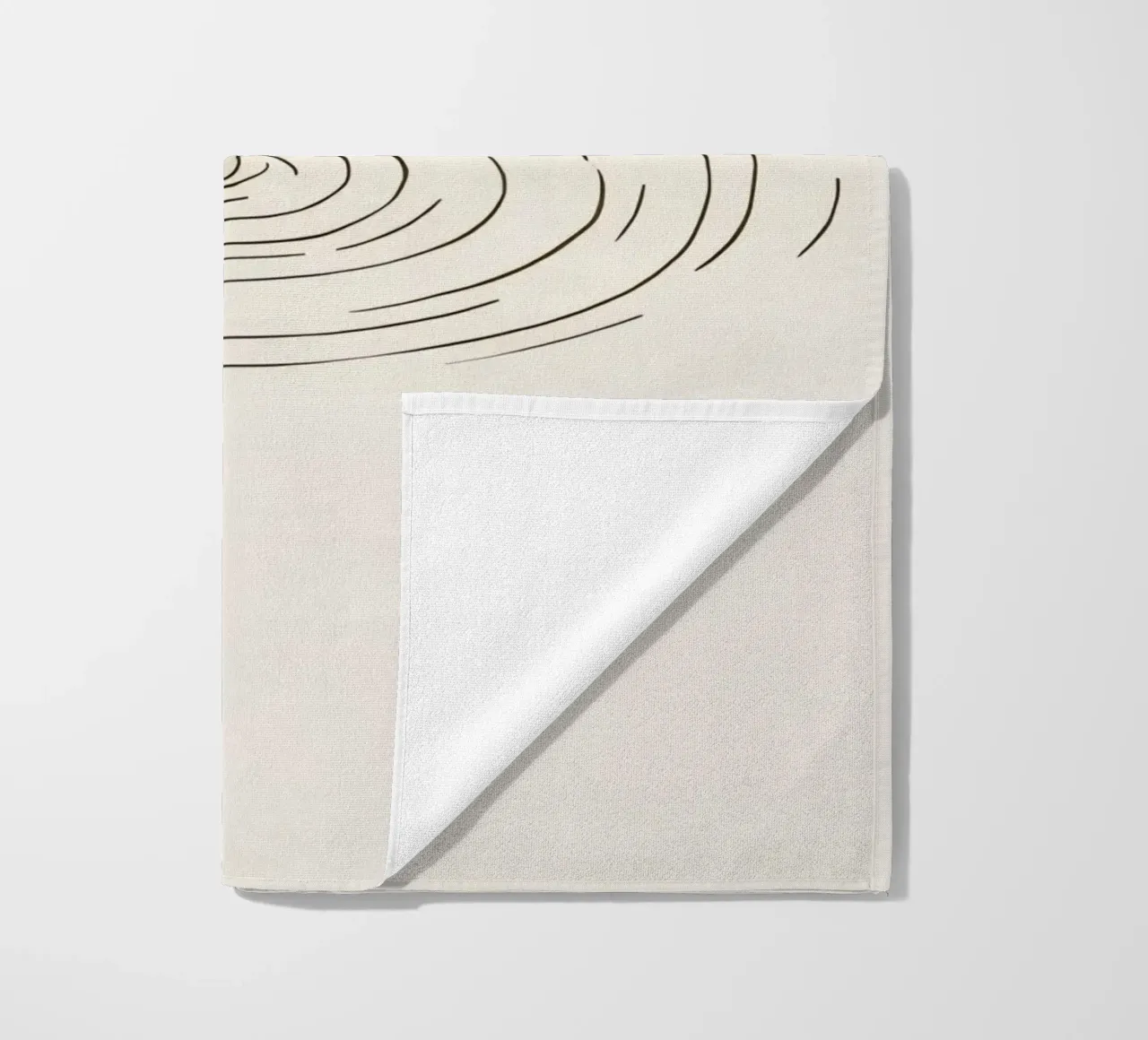 Ripples expanding in calm water created by a single drop beach towel by DesignDoodle