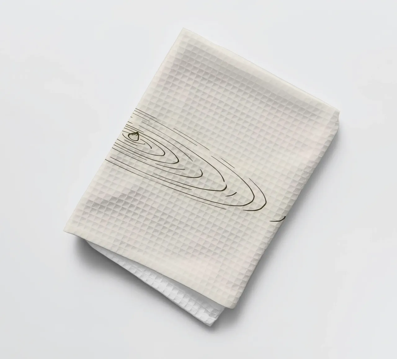 Ripples expanding in calm water created by a single drop tea towel by DesignDoodle