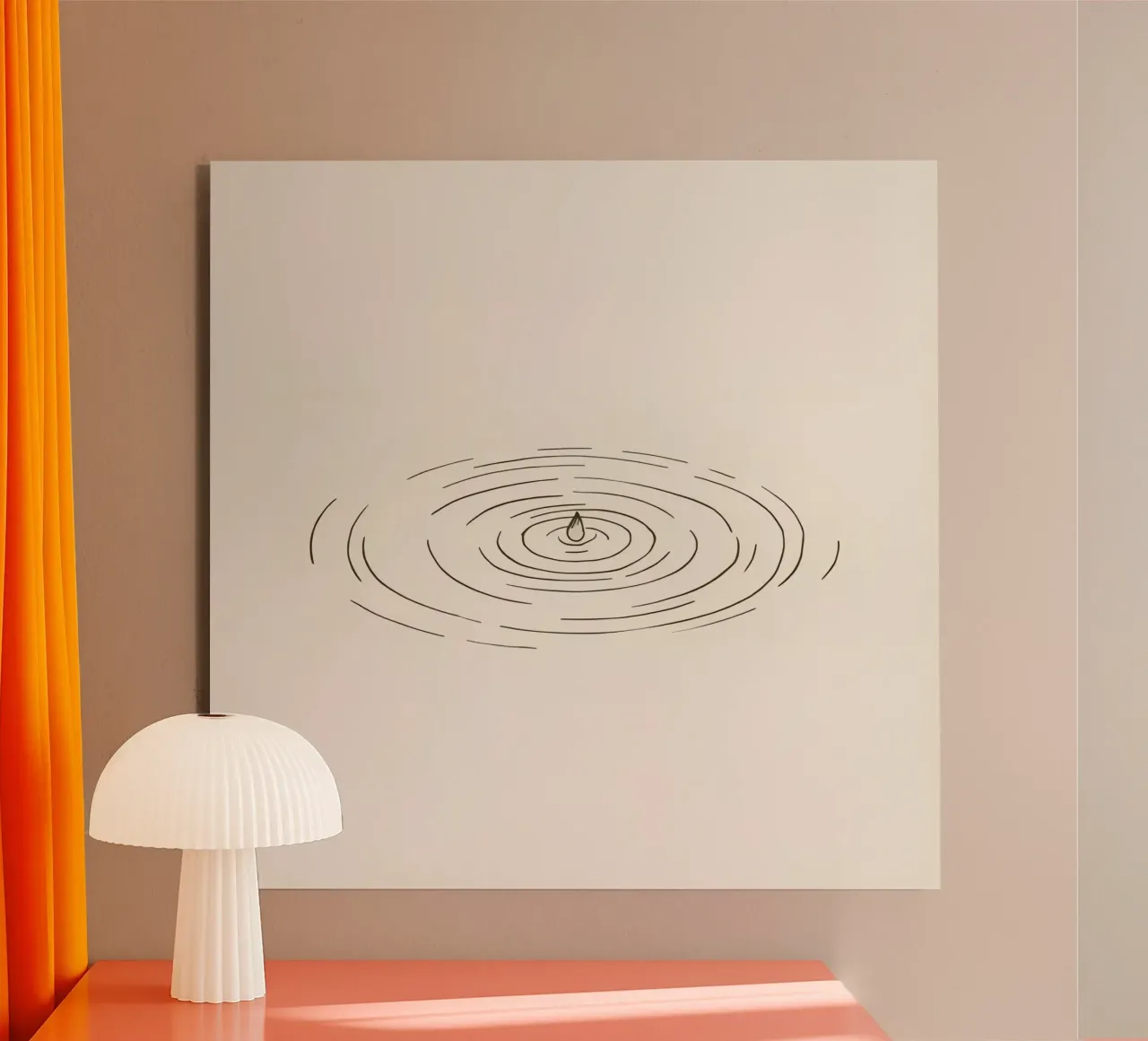Ripples expanding in calm water created by a single drop alu-dibond by DesignDoodle