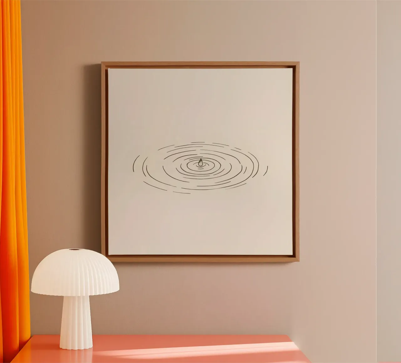 Ripples expanding in calm water created by a single drop canvas by DesignDoodle