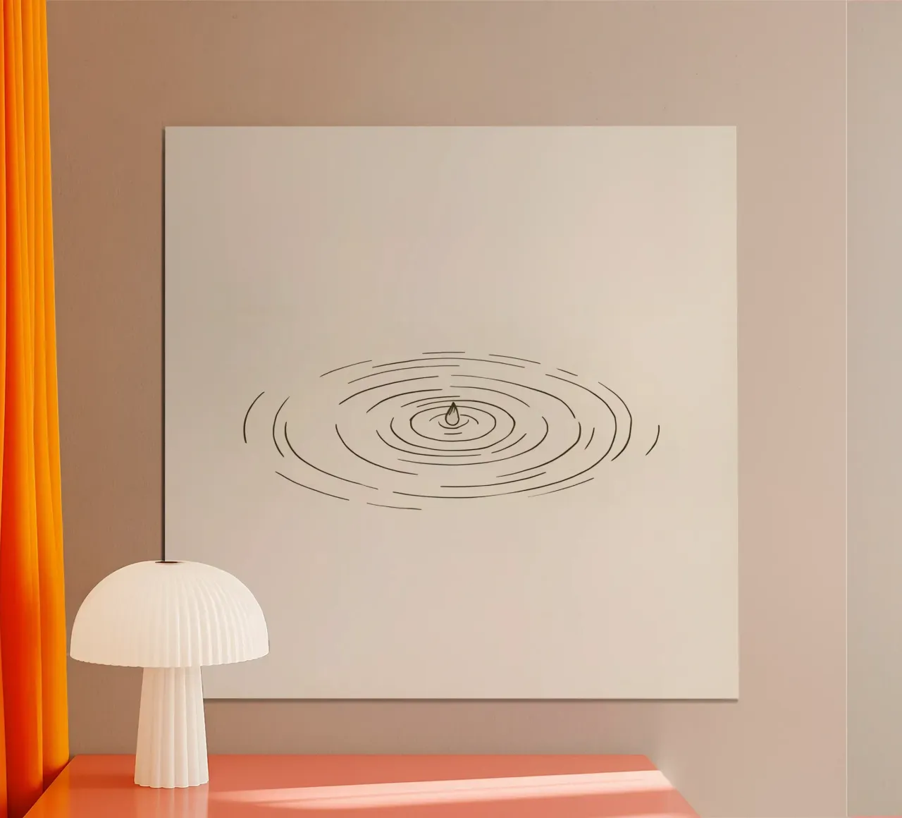 Ripples expanding in calm water created by a single drop hahnemühle by DesignDoodle