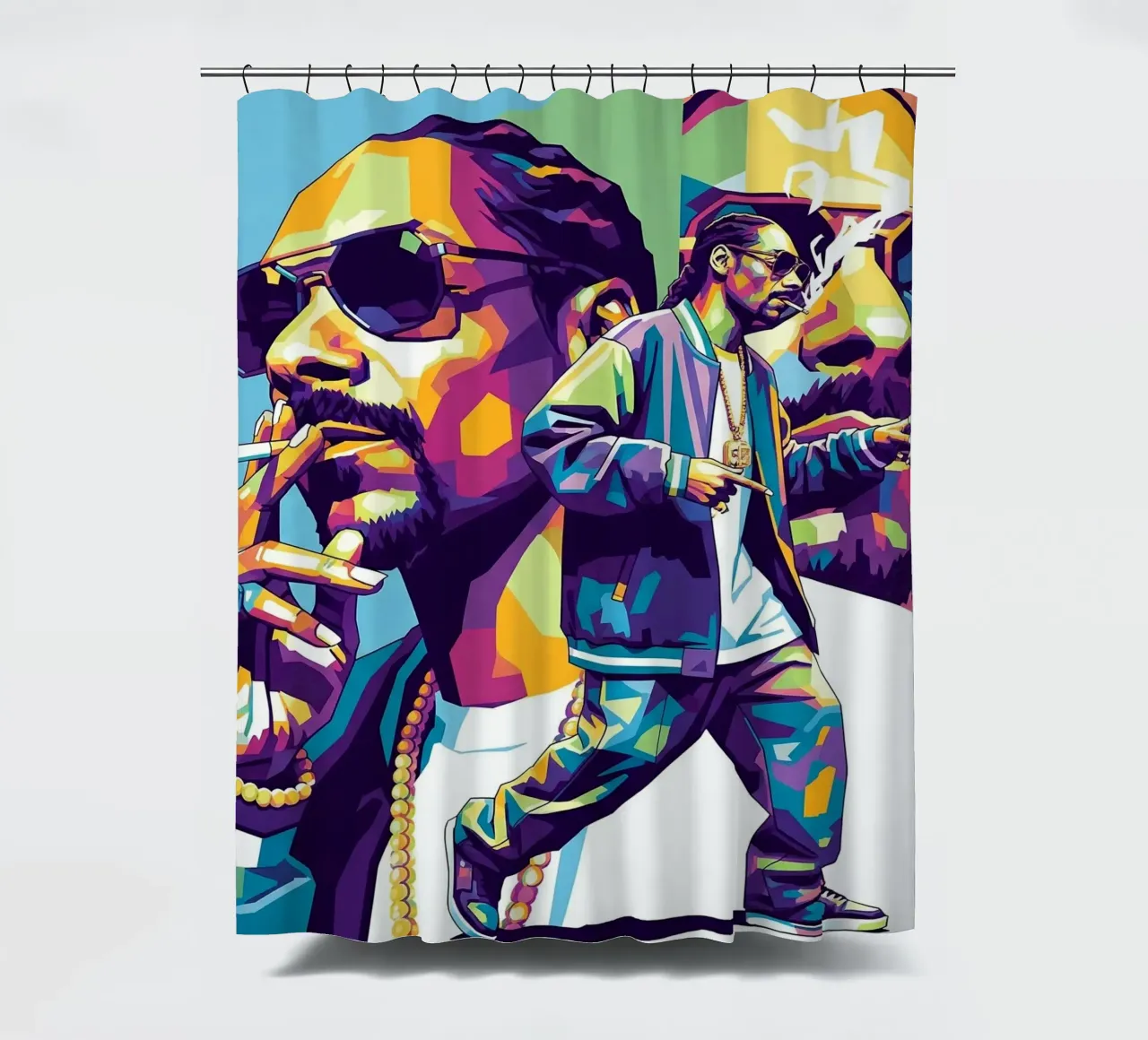 Snoop Dogg - WPAP art style (4) rideau de douche de Hantamrata