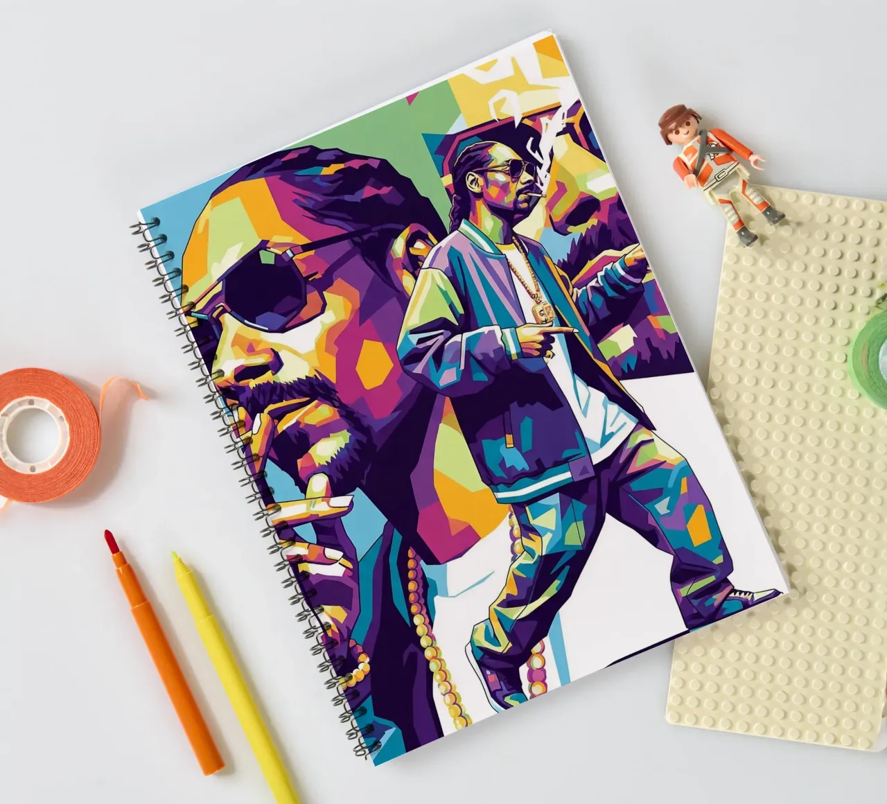 Snoop Dogg - WPAP art style (4) spiral notebook by Hantamrata