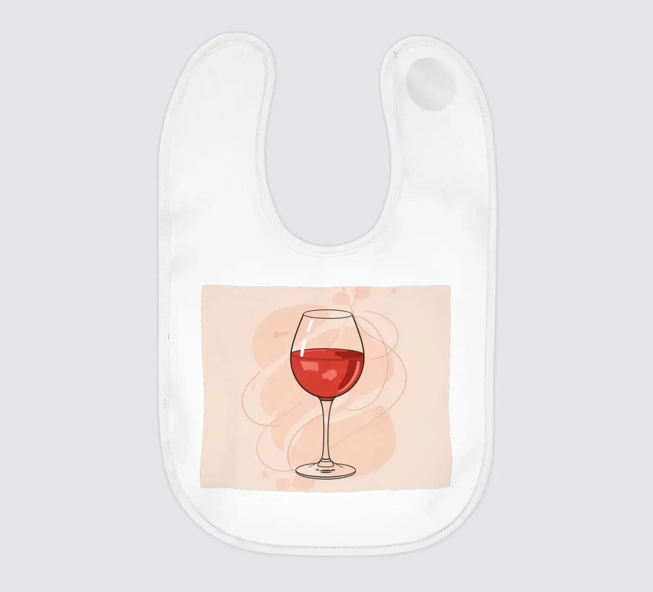 Elegante bicchiere di vino rosso su uno sfondo semplice bavaglino da DesignDoodle