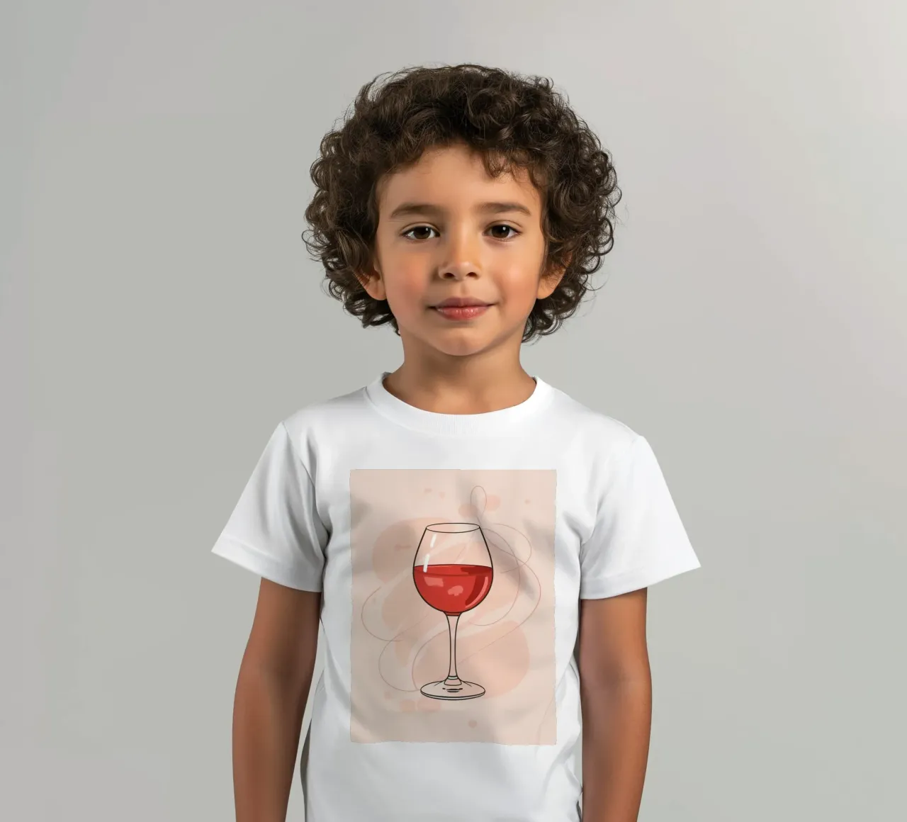 Elegant glass of red wine against a simple background kids t-shirt by DesignDoodle