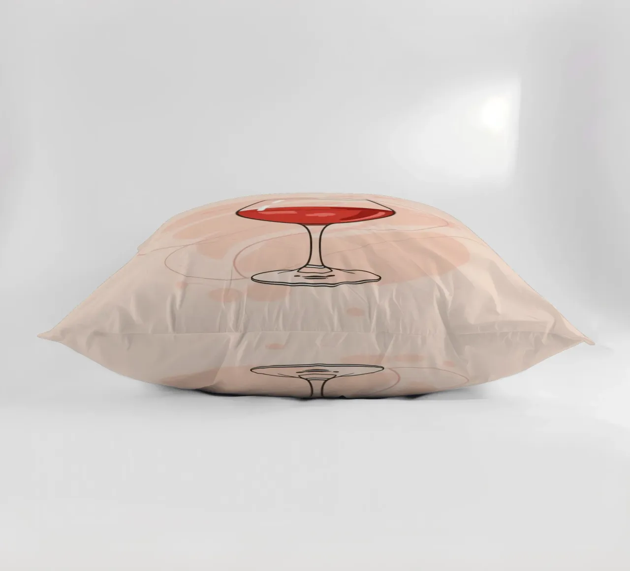 Elegante bicchiere di vino rosso su uno sfondo semplice cuscino da DesignDoodle
