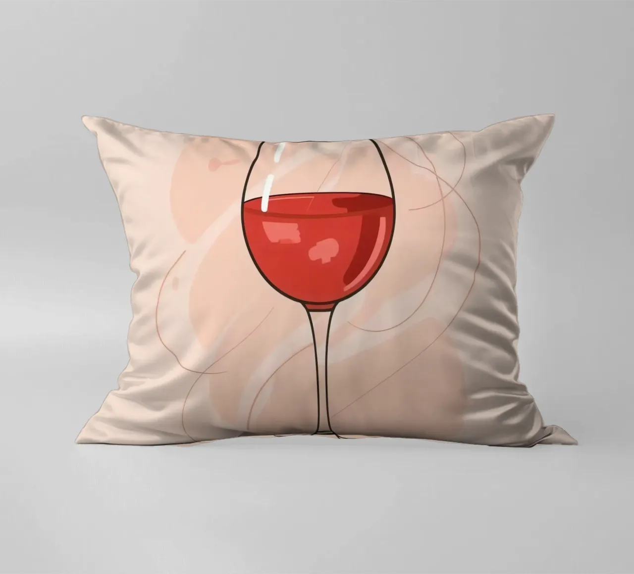 Elegante bicchiere di vino rosso su uno sfondo semplice cuscino da DesignDoodle