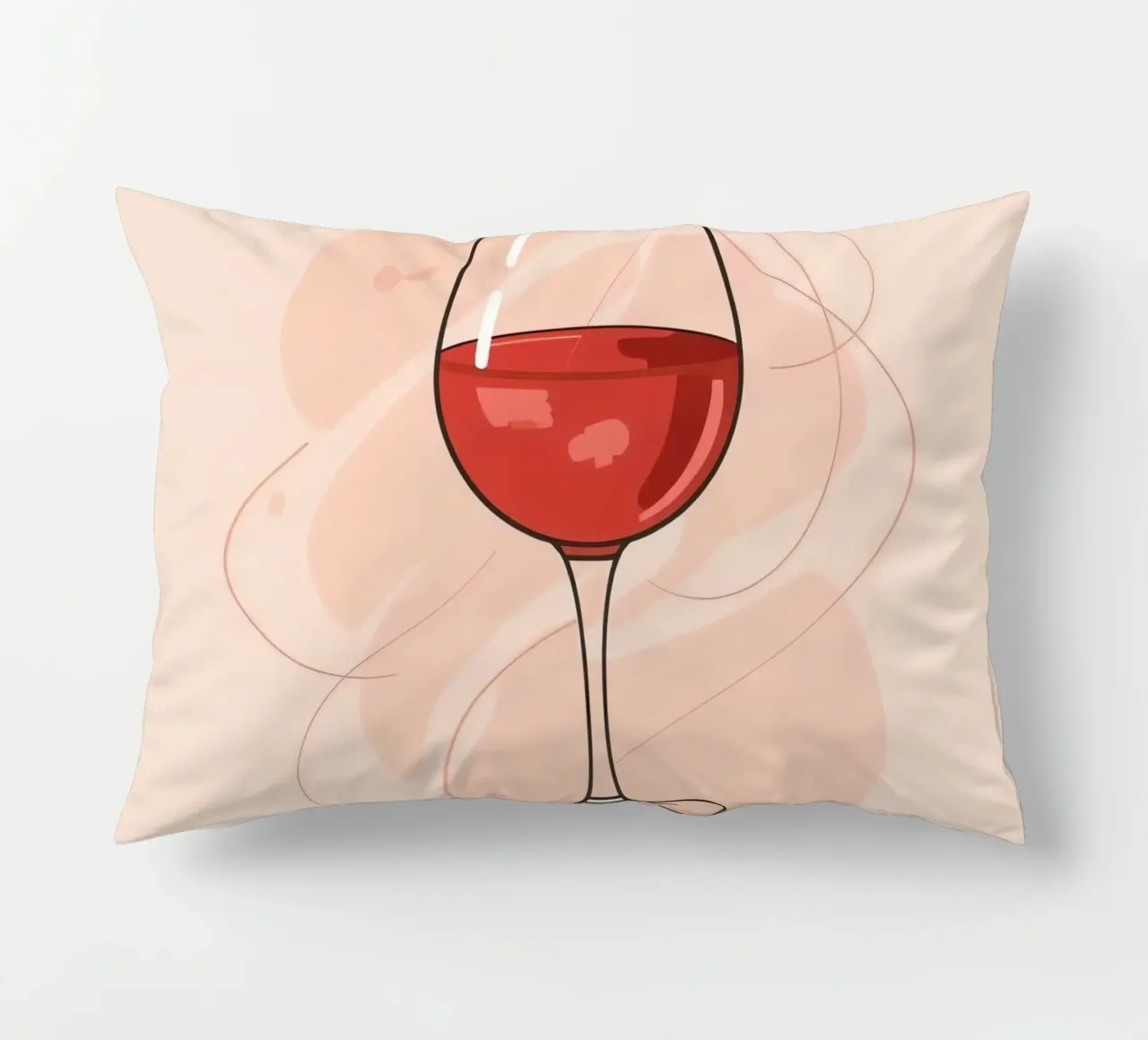 Elegante bicchiere di vino rosso su uno sfondo semplice cuscino da DesignDoodle