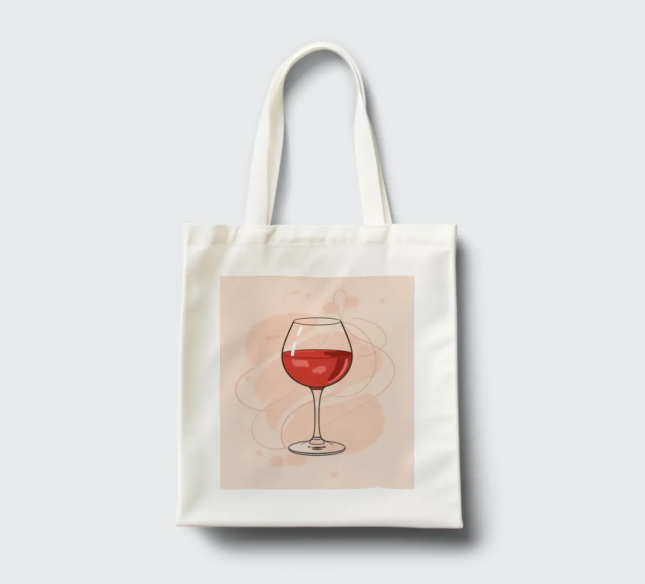 Elegante bicchiere di vino rosso su uno sfondo semplice borsa in juta da DesignDoodle