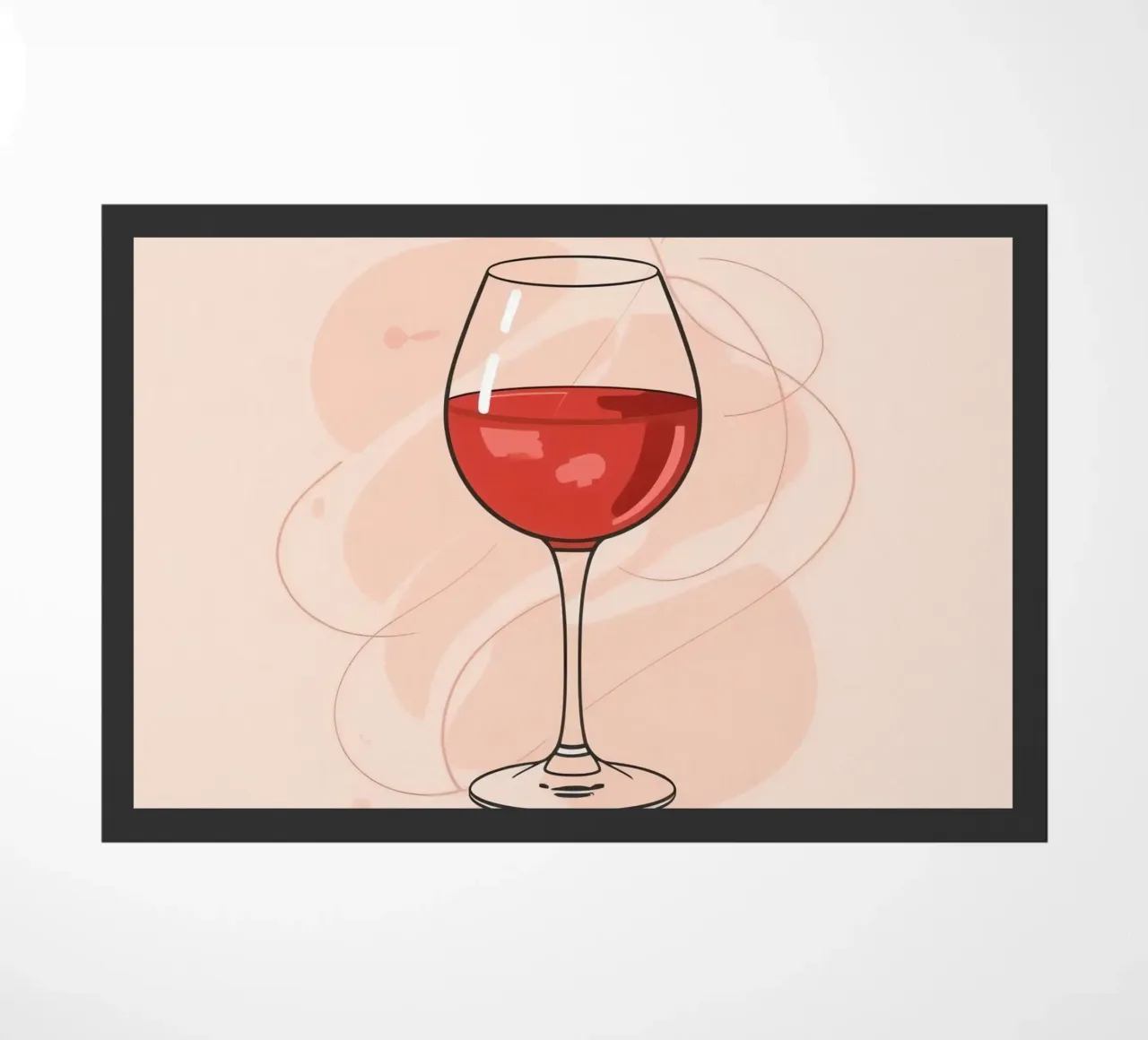Elegante bicchiere di vino rosso su uno sfondo semplice zerbino da DesignDoodle