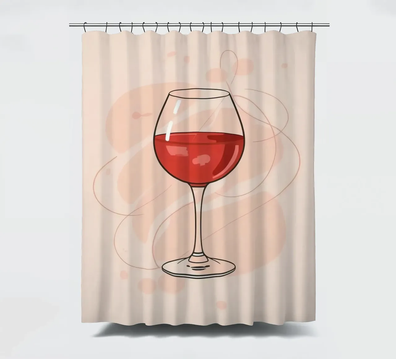Elegante bicchiere di vino rosso su uno sfondo semplice tenda da doccia da DesignDoodle