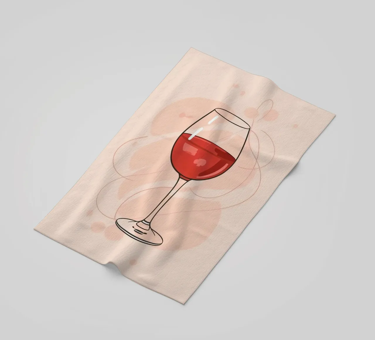Elegante bicchiere di vino rosso su uno sfondo semplice telo mare da DesignDoodle