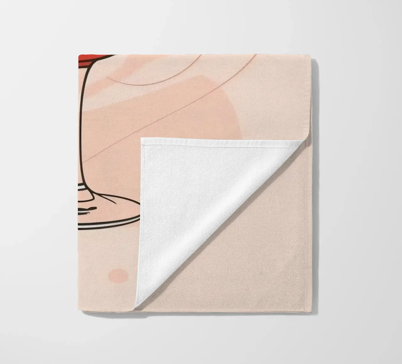 Elegante bicchiere di vino rosso su uno sfondo semplice telo mare da DesignDoodle