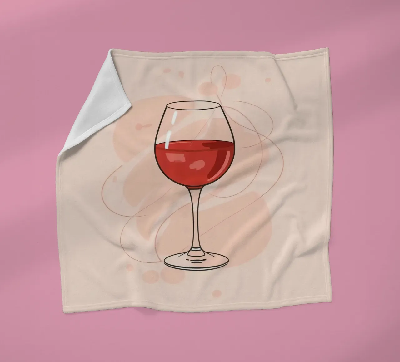 Elegante bicchiere di vino rosso su uno sfondo semplice coperta in pile da DesignDoodle