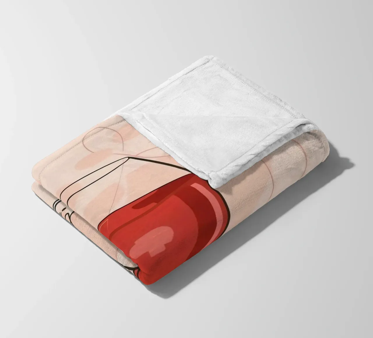 Elegante bicchiere di vino rosso su uno sfondo semplice coperta in pile da DesignDoodle