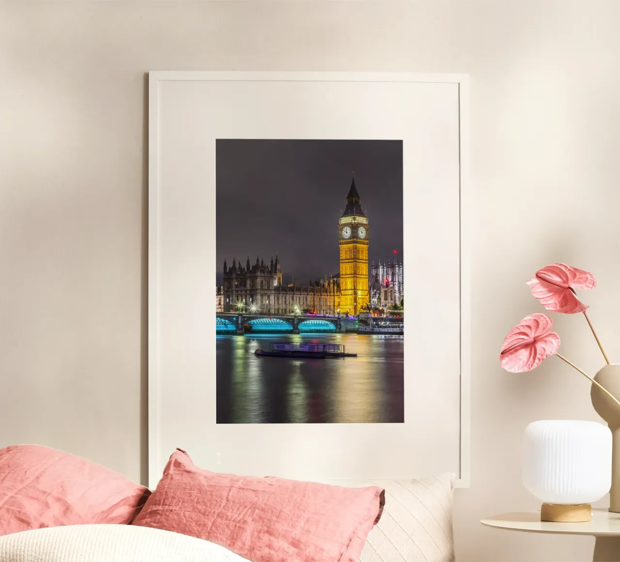 LONDRES Vue nocturne de Big Ben poster de Melanie Viola