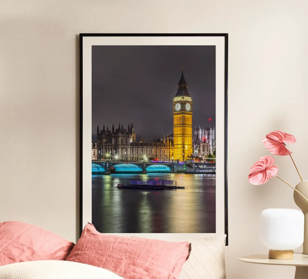 LONDRES Vue nocturne de Big Ben poster de Melanie Viola