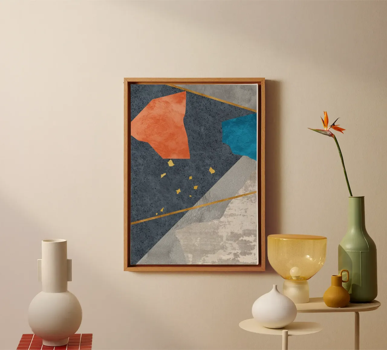 abstract art pieces canvas by vintageshop