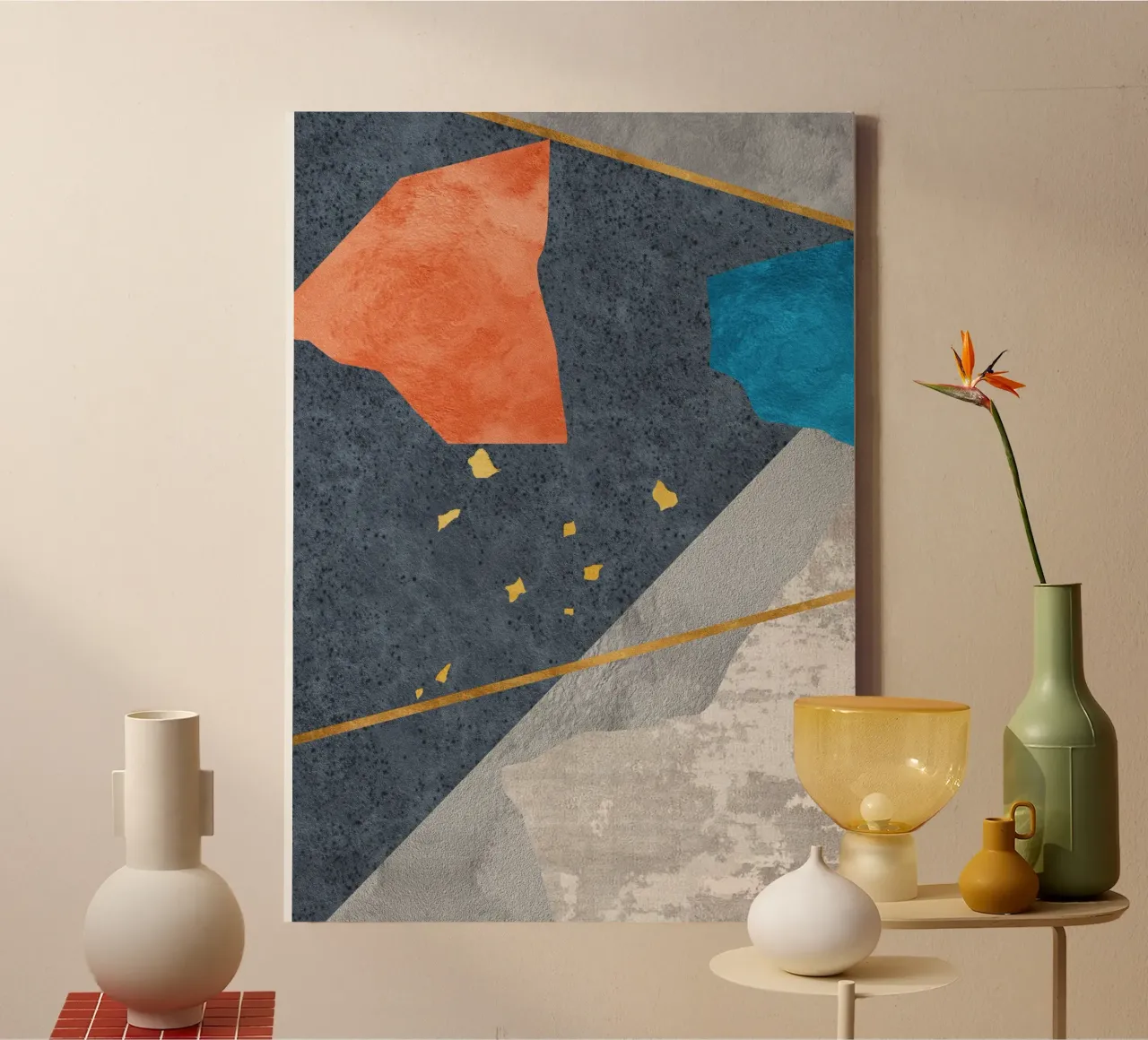 abstract art pieces canvas by vintageshop