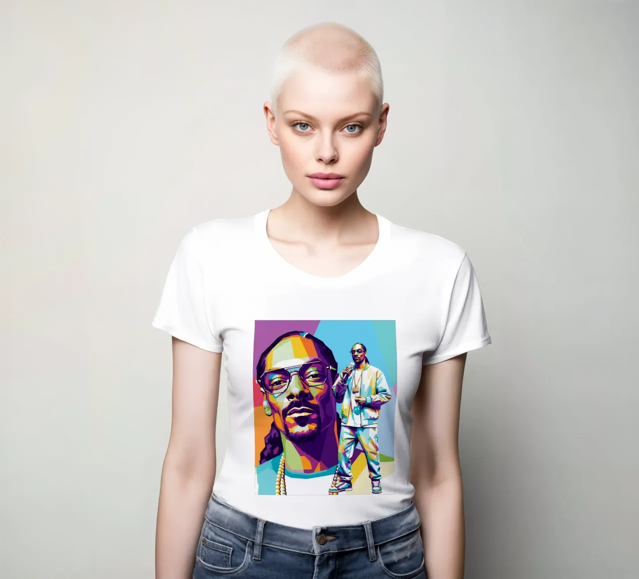 Snoop Dogg - WPAP art style (5) women's fitted t-shirt by Hantamrata