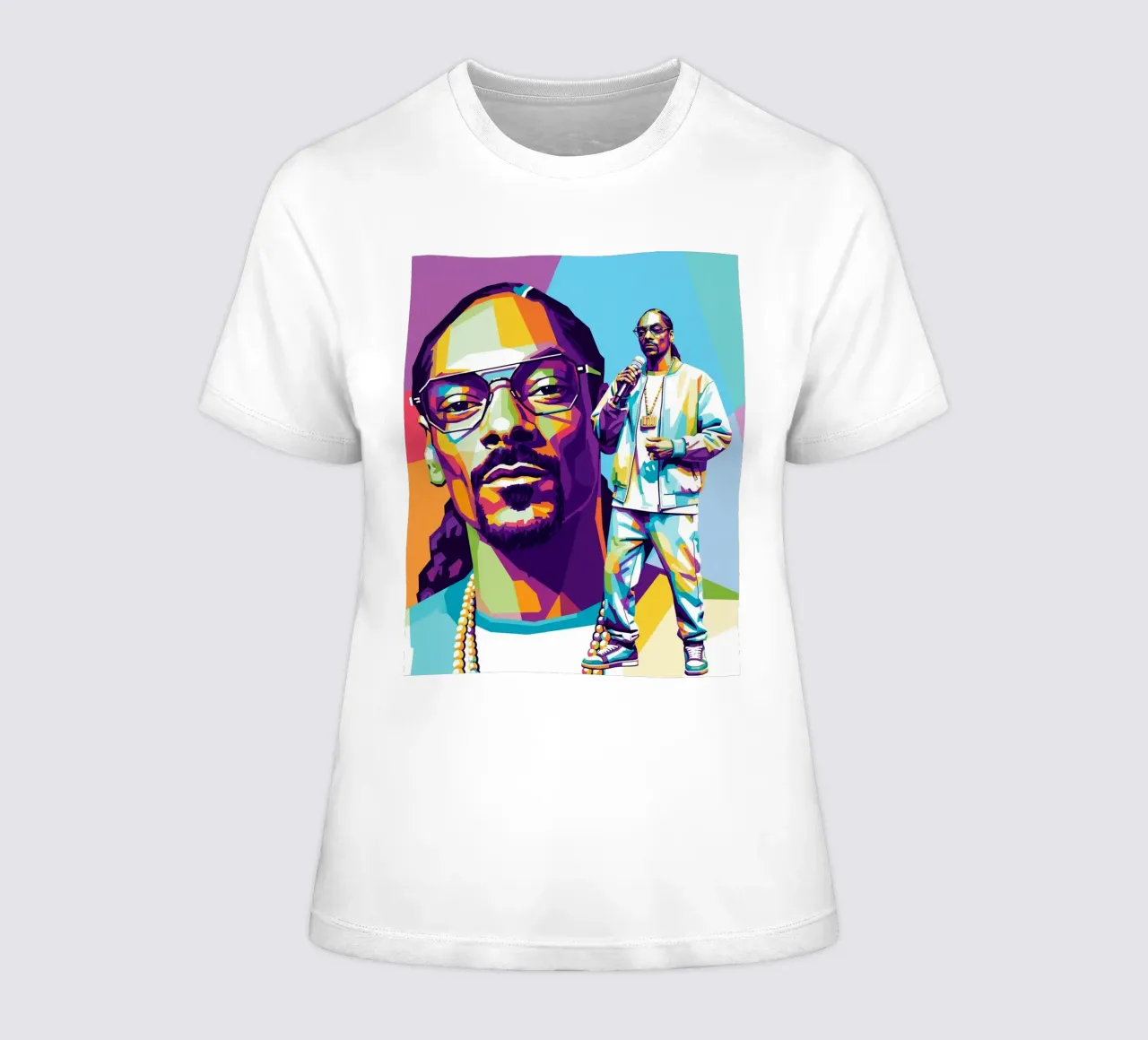 Snoop Dogg - WPAP art style (5) women's fitted t-shirt by Hantamrata