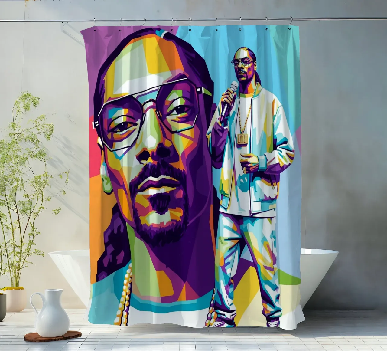 Snoop Dogg - WPAP art style (5) tenda da doccia da Hantamrata