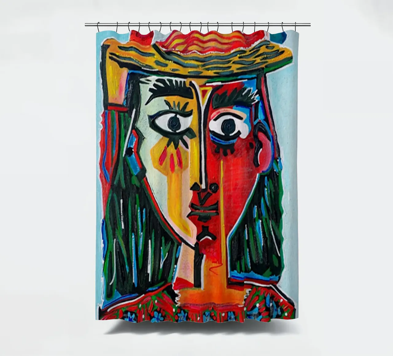 Abstract portrait of Petronella shower curtain by Susanprint