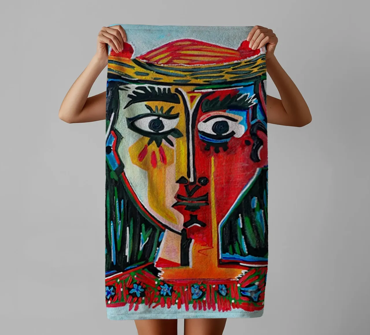 Abstract portrait of Petronella towel by Susanprint
