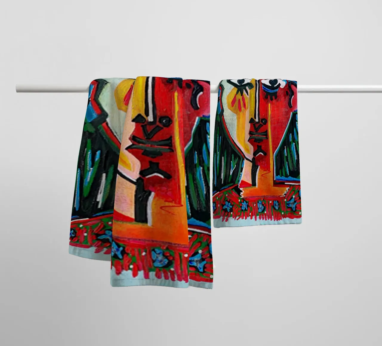 Abstract portrait of Petronella towel by Susanprint