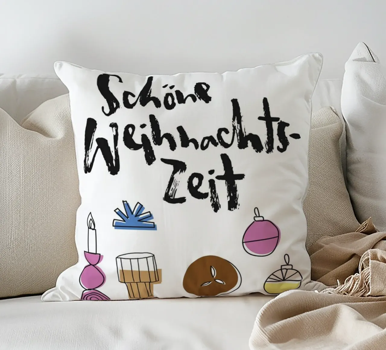 Weihnachtszeit cuscino da Brushmeetspaper