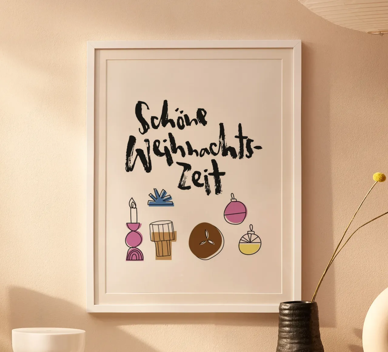 Weihnachtszeit poster con telaio in legno da Brushmeetspaper