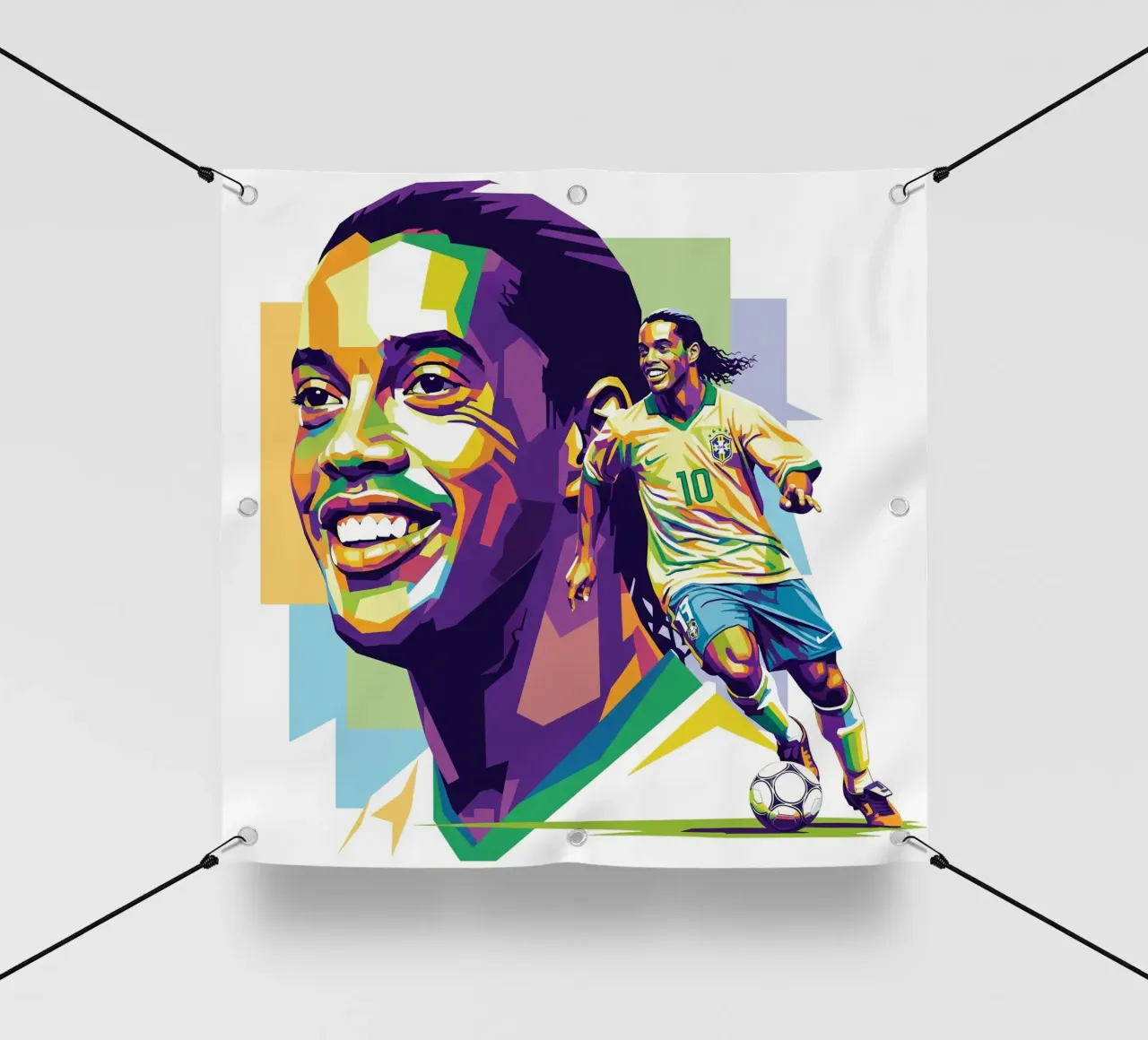 Ronaldinho with the iconic smile telo in pvc da Hantamrata