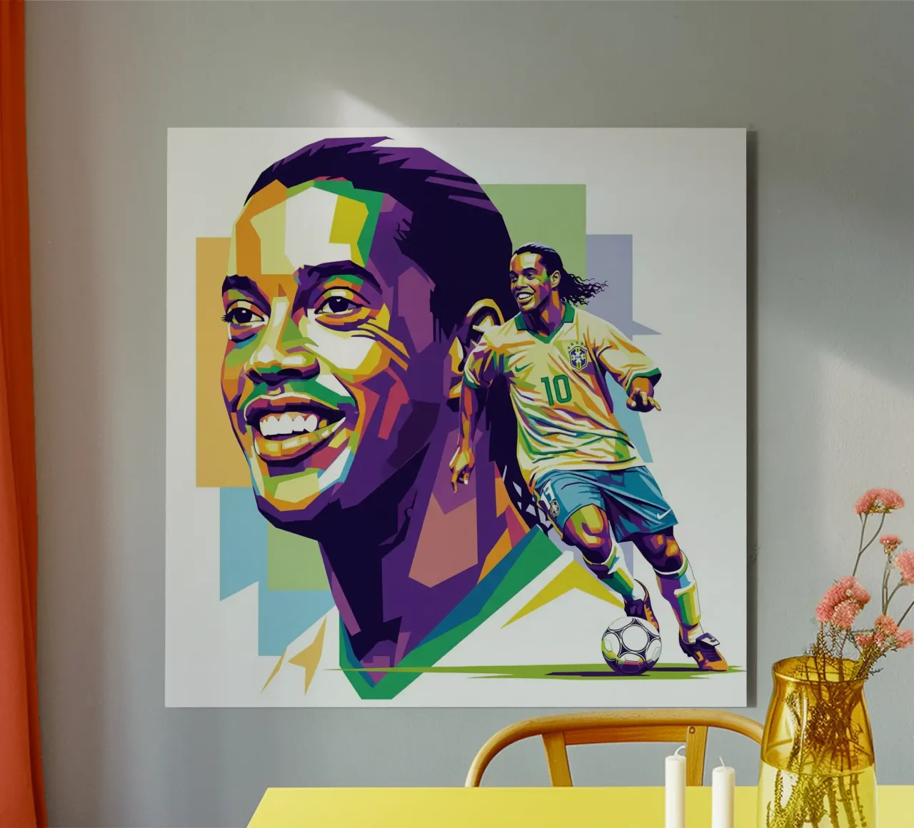 Ronaldinho with the iconic smile alluminio dibond da Hantamrata