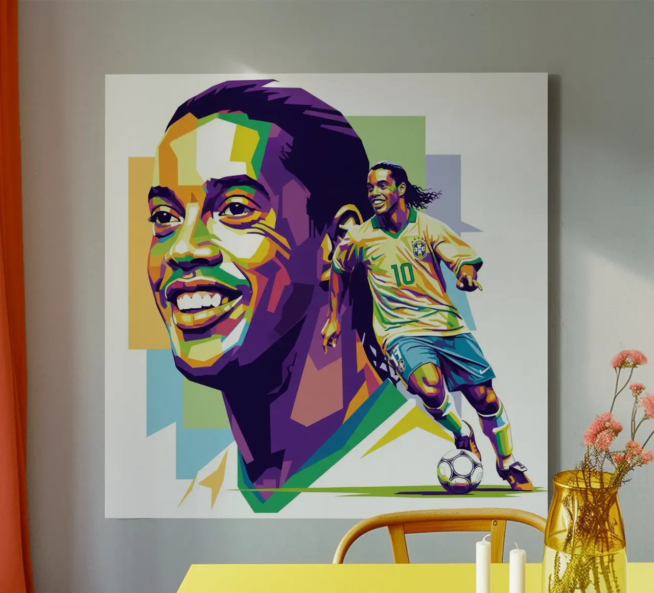 Ronaldinho with the iconic smile canvas van Hantamrata