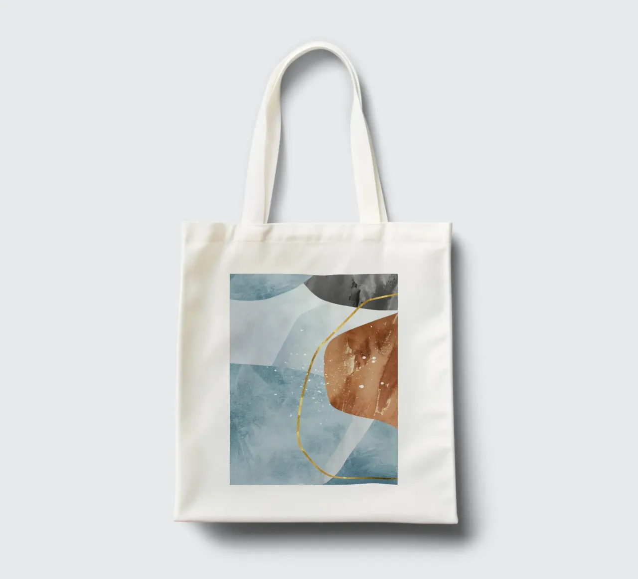 abstract art pieces with golden line borsa in juta da vintageshop