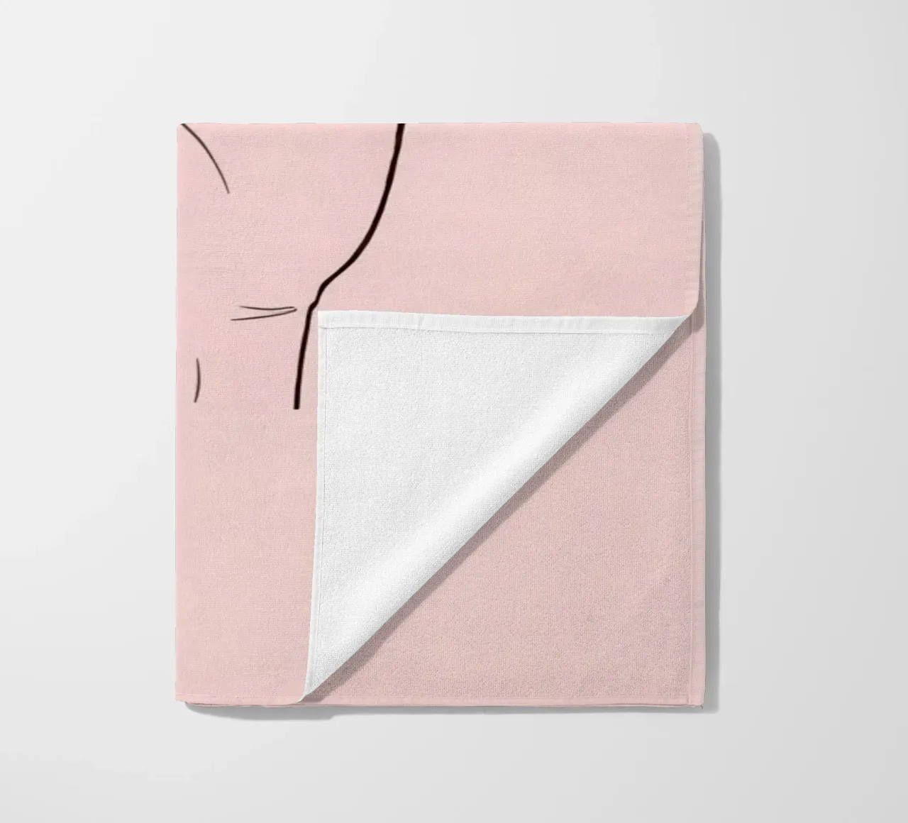 Ilustración de un gesto con la mano sobre un fondo rosa suave toalla de playa de DesignDoodle