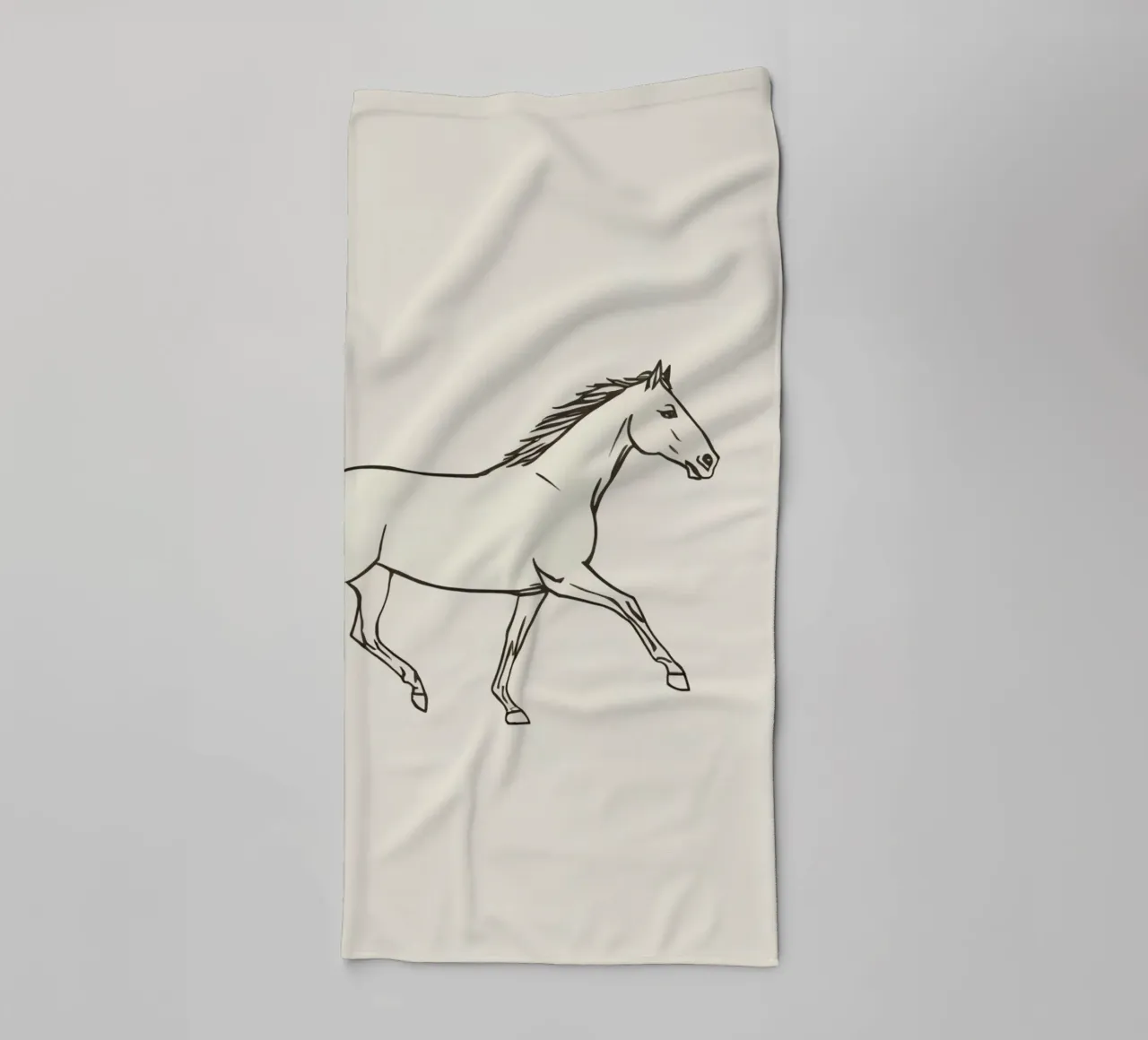 Fast Horse trotting gracefully on a plain background towel by DesignDoodle