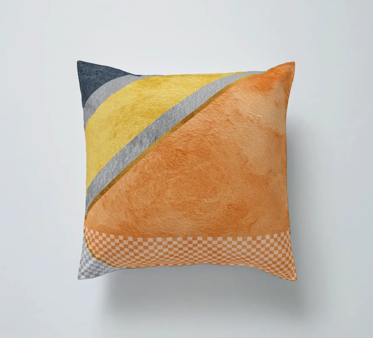 abstract art geometric orange color cuscino da vintageshop