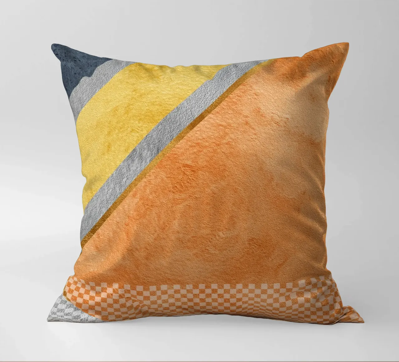 abstract art geometric orange color cuscino da vintageshop