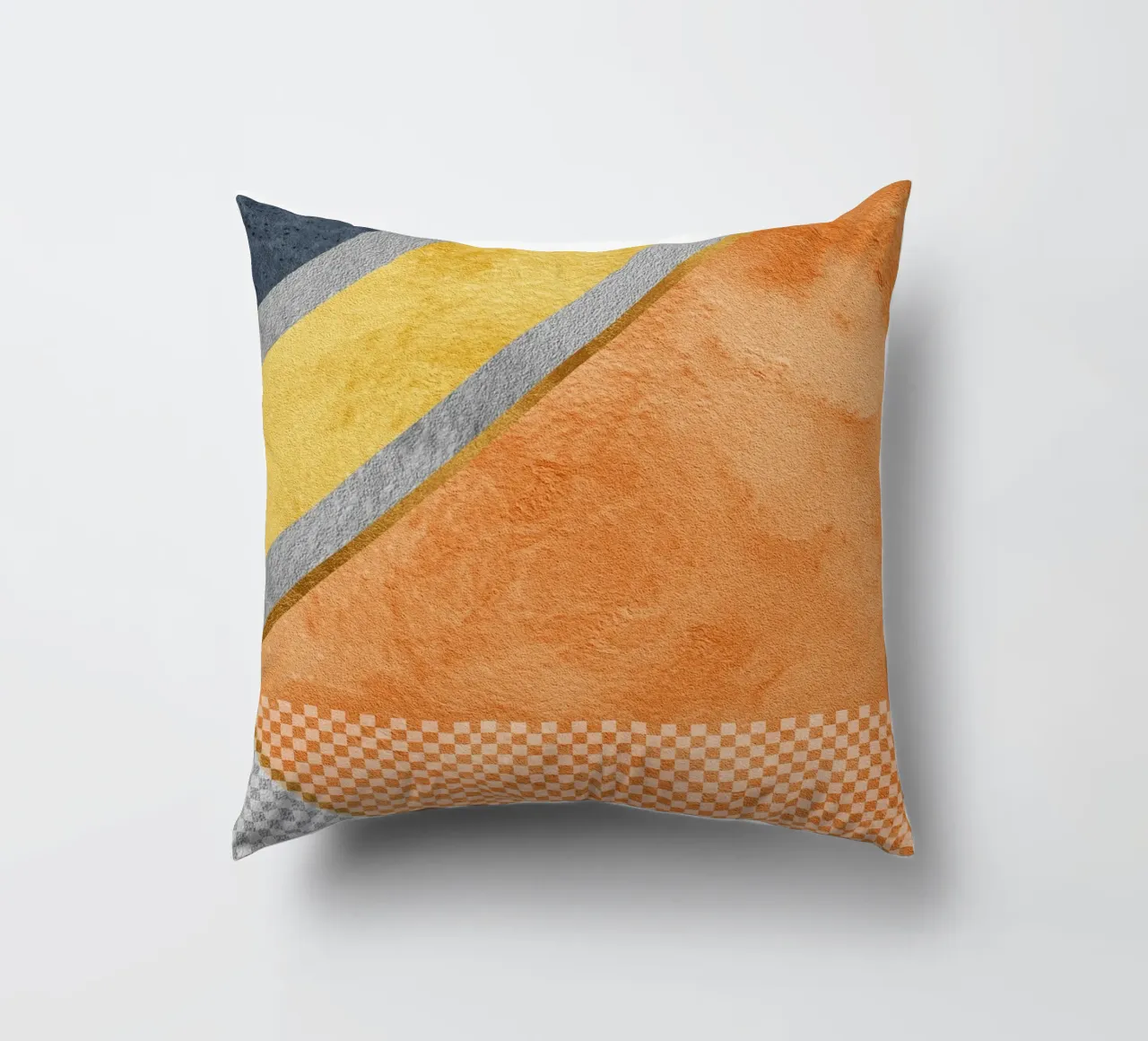 abstract art geometric orange color cuscino da vintageshop