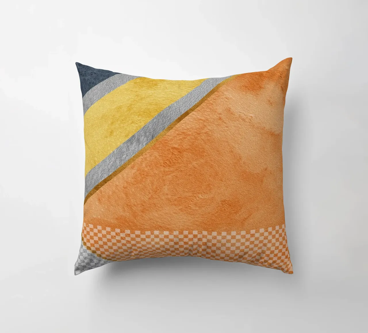 abstract art geometric orange color cuscino da vintageshop
