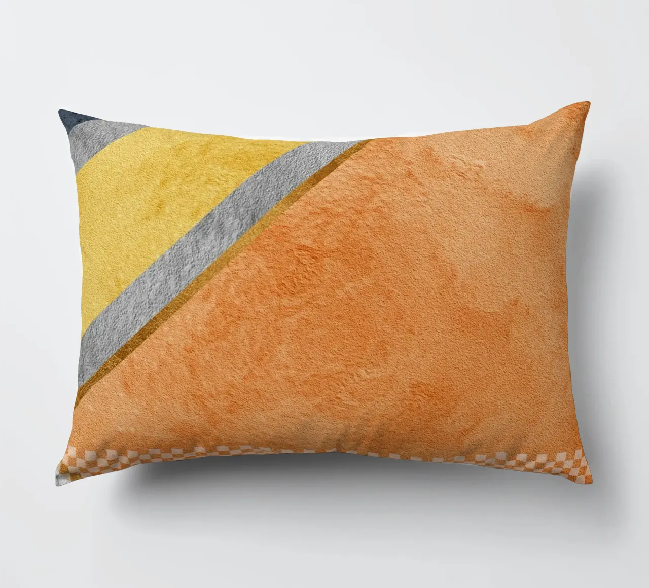 abstract art geometric orange color cuscino da vintageshop