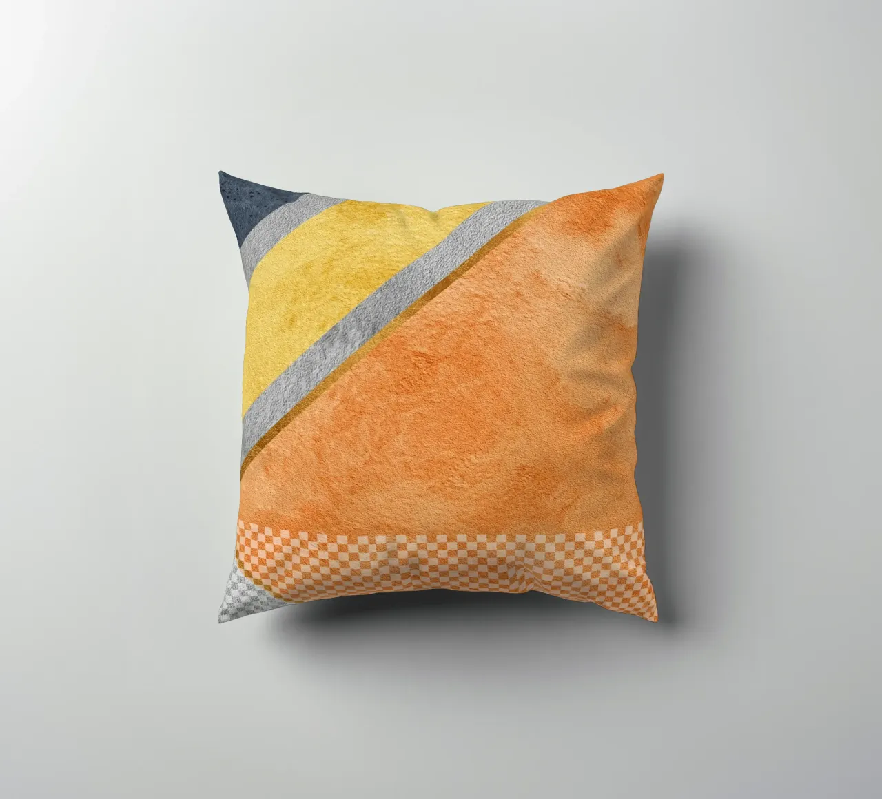 abstract art geometric orange color cuscino da vintageshop