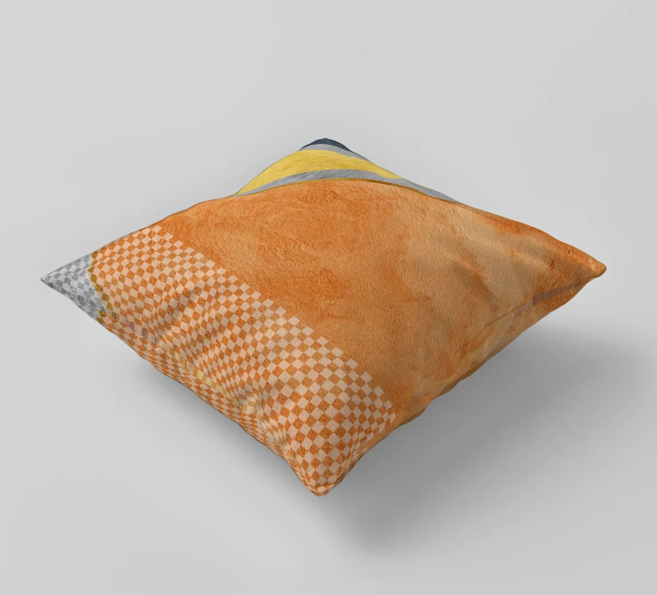 abstract art geometric orange color cuscino da vintageshop