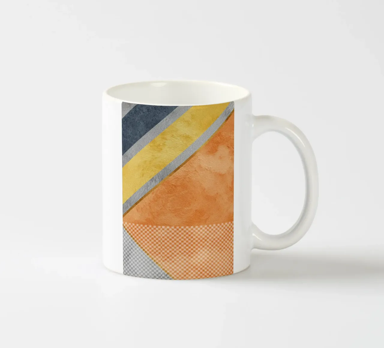 abstract art geometric orange color tazza in ceramica da vintageshop