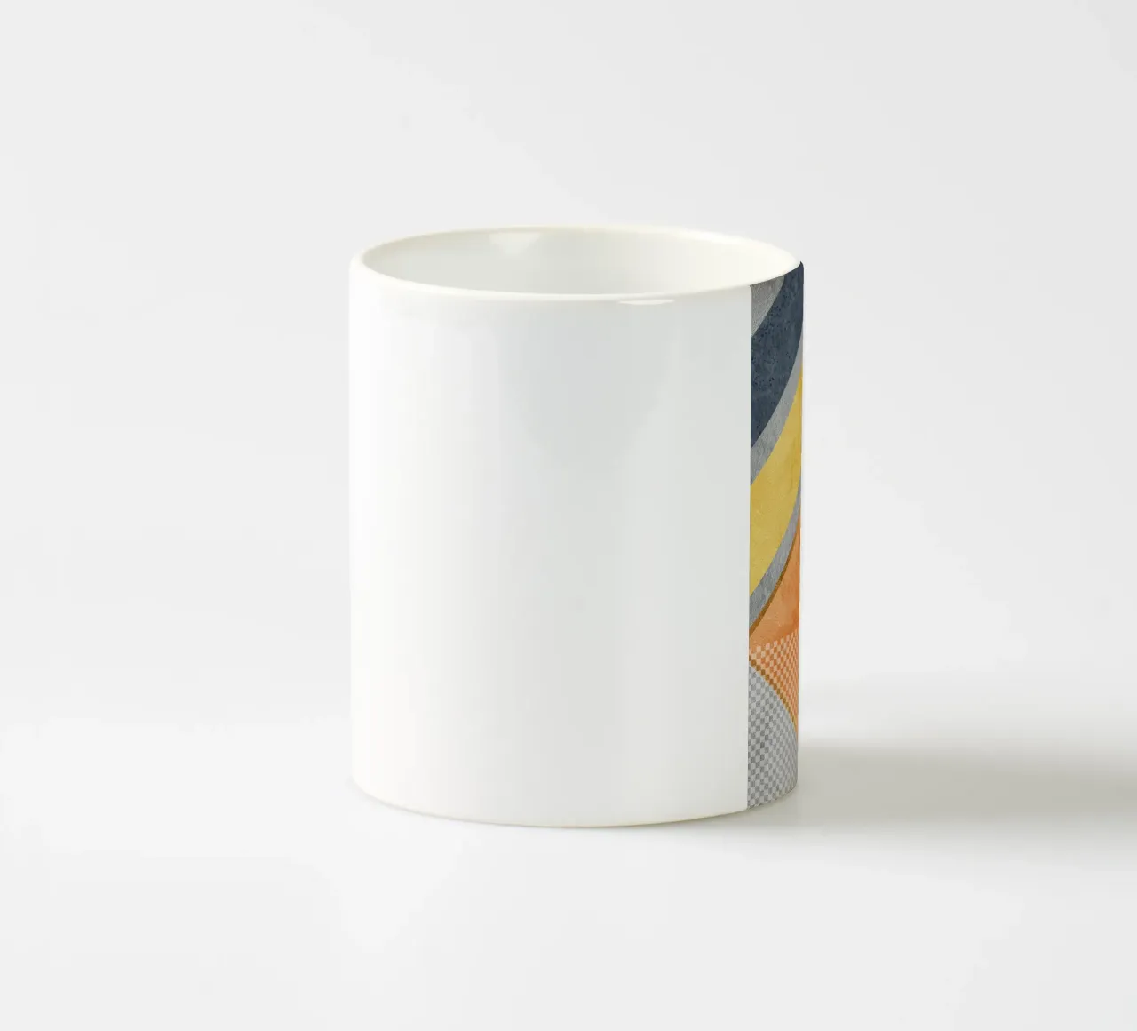 abstract art geometric orange color tazza in ceramica da vintageshop