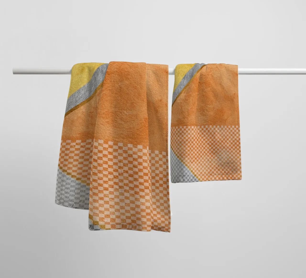 abstract art geometric orange color asciugamano da bagno da vintageshop